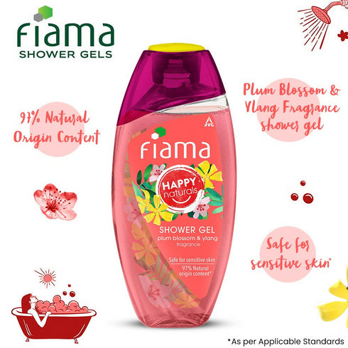 Fiama Happy Naturals Shower Gel With Plum Blossom and Ylang